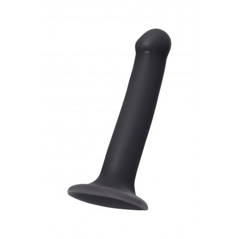 Черный фаллос на присоске Silicone Bendable Dildo M - 18 см.